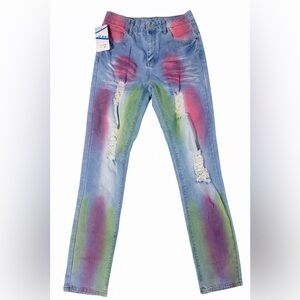 Stylish Multicolor Distressed Women Jeans